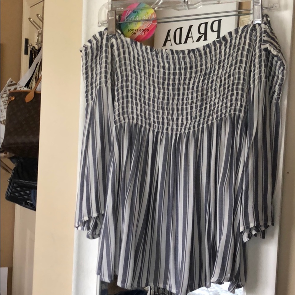 Planet Blue off the shoulder top